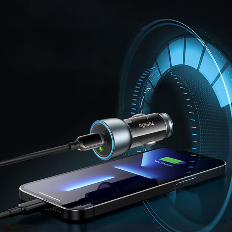 Incarcator auto bricheta USB 30W, Yesido Y49, gri