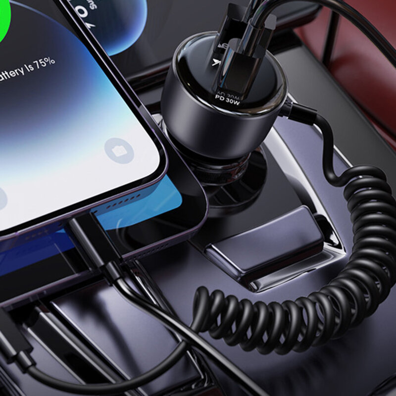 Incarcator auto bricheta + cablu Lightning, 50W, Yesido Y57