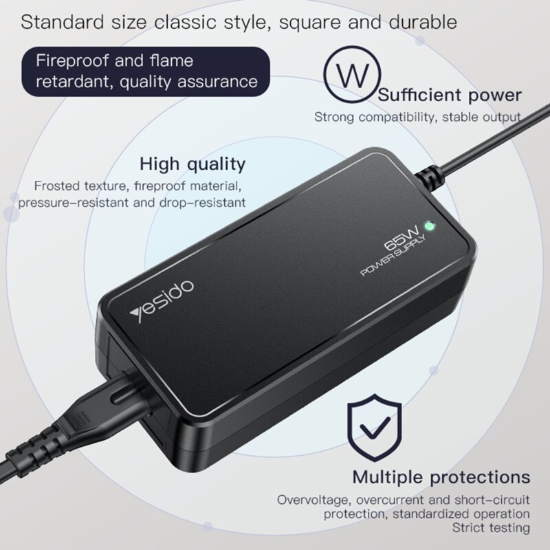 Adaptor, incarcator universal laptop Yesido, 65W, 5A, CG11E