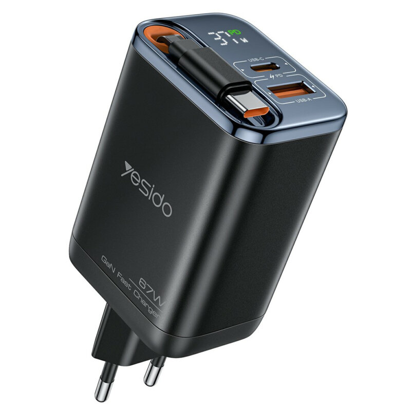 Incarcator USB, Type-C Fast Charge Yesido, 67W, YC100, negru