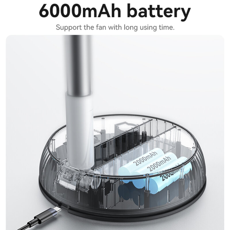 Ventilator portabil cu brat telescopic Yesido YF11, 6000mAh, alb