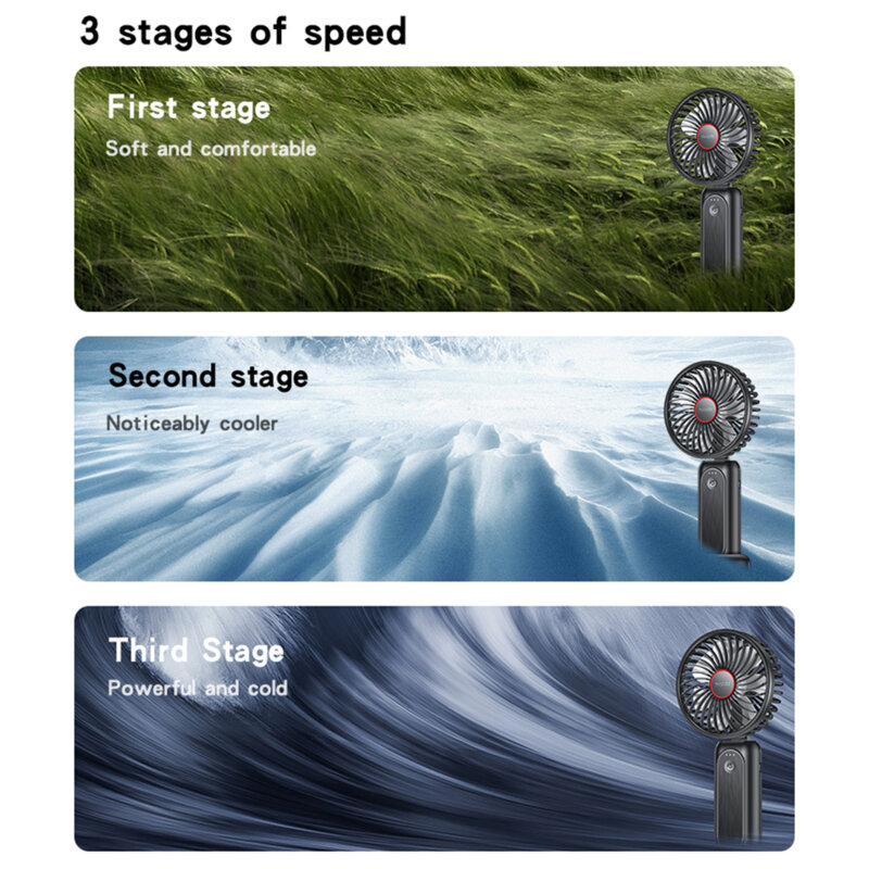 Ventilator portabil, baterie externa 4000mAh Yesido YF10, negru