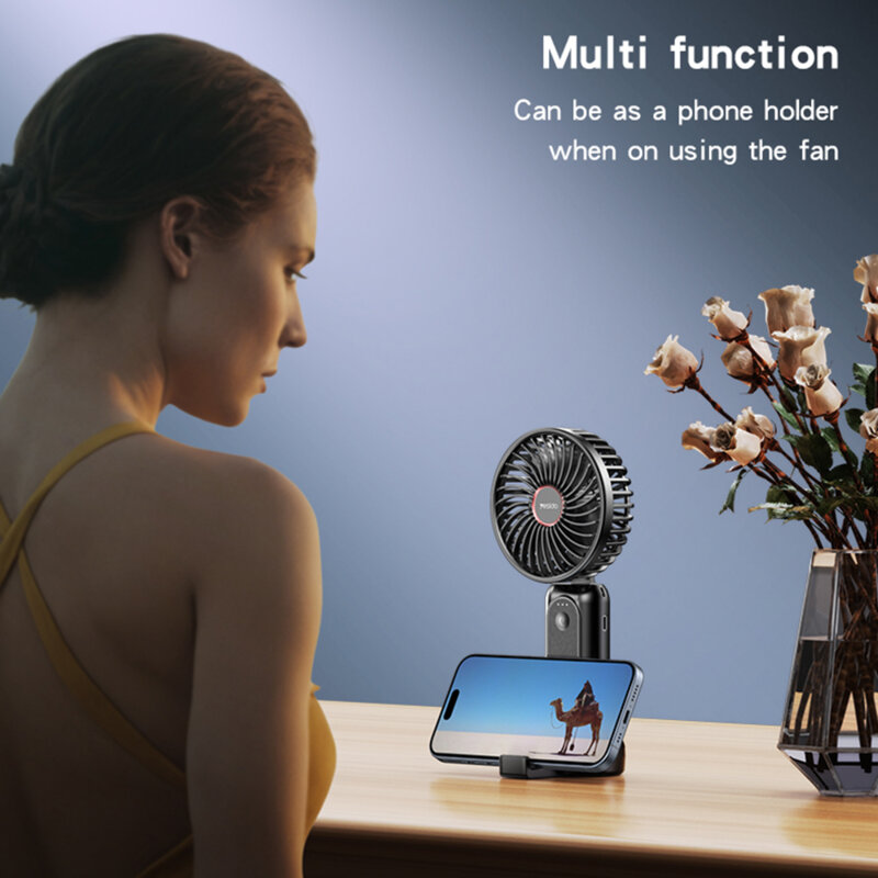 Ventilator portabil, baterie externa 4000mAh Yesido YF10, negru