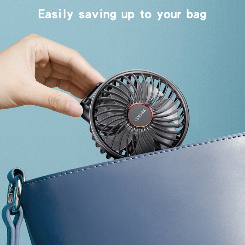 Ventilator portabil, baterie externa 4000mAh Yesido YF10, negru