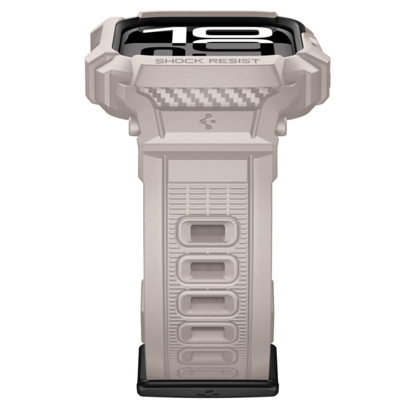 [Pachet husa + curea] Apple Watch 11 42mm Spigen Rugged Armor Pro, bej