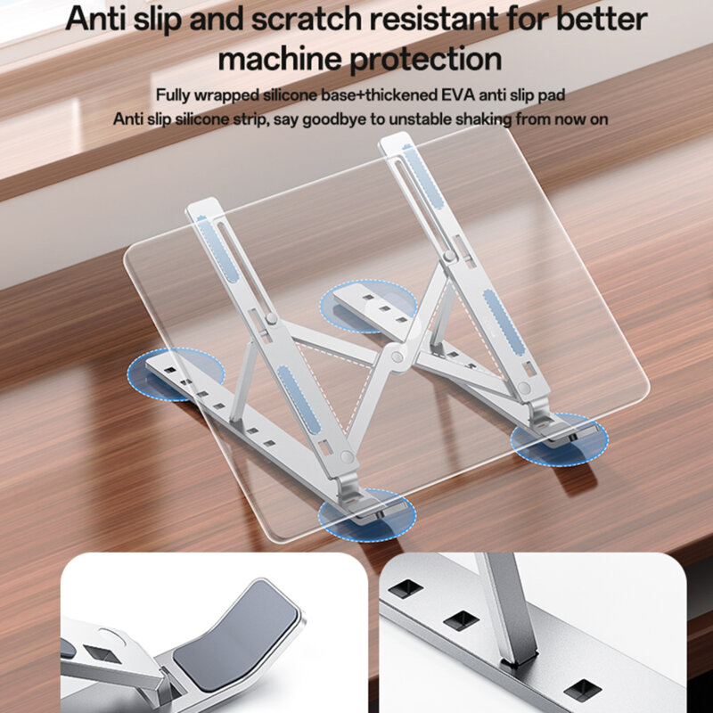 Suport laptop reglabil de birou Yesido LP07, argintiu