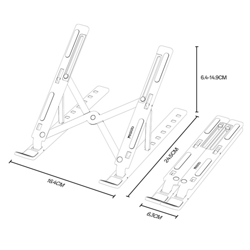 Suport laptop reglabil de birou Yesido LP07, argintiu