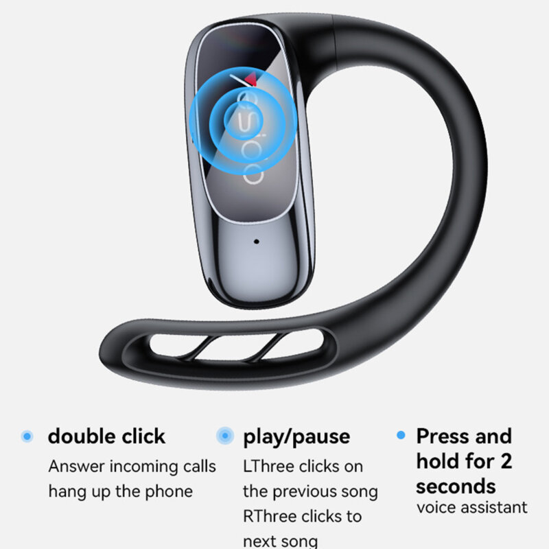 Casti Bluetooth open-ear Yesido YSP24, Type-C, 400mAh, negru