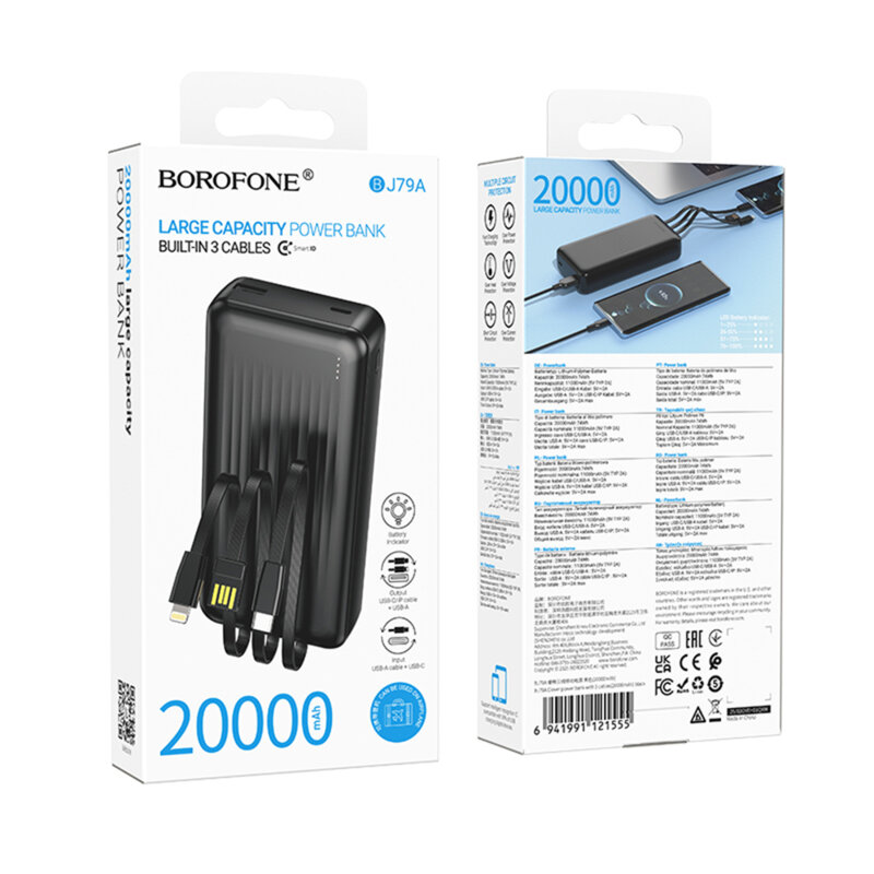 Baterie externa telefon 20000mAh Borofone BJ79A, negru