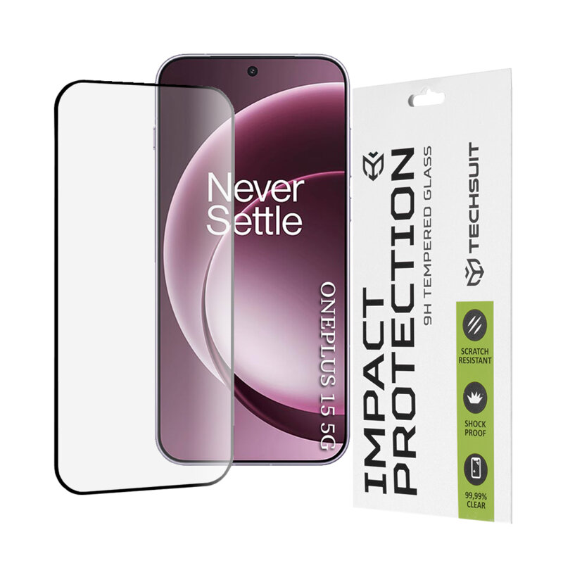 Folie sticla OnePlus 15 Techsuit 111D Full Glue Full Cover, negru
