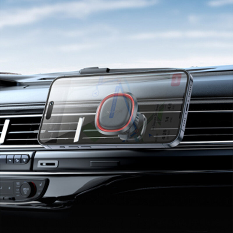 Suport telefon magnetic pentru grila ventilatie Borofone Roman BH124, negru