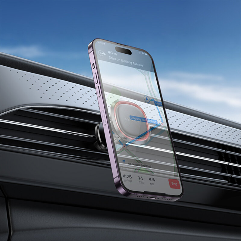 Suport telefon magnetic pentru grila ventilatie Borofone Roman BH124, negru