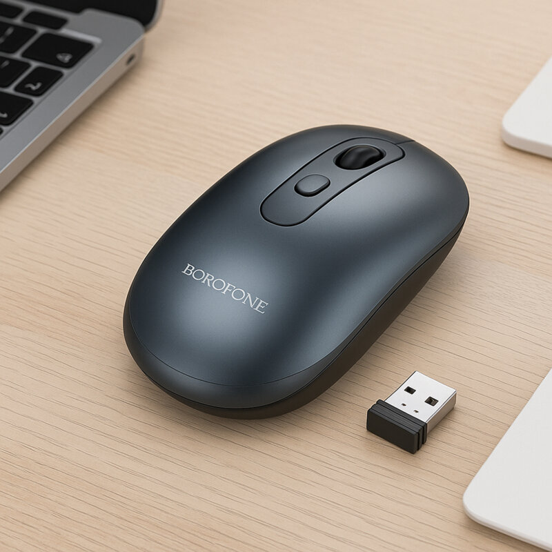 Mouse wireless 1600DPI, Borofone Winner, BG13, negru