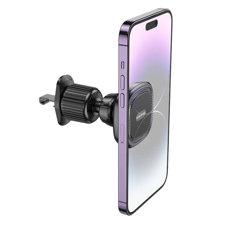 Suport telefon magnetic pentru grila ventilatie Borofone Ice BH96, negru