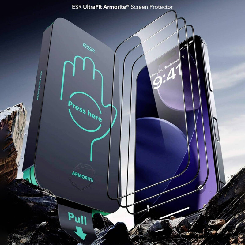 [Pachet 2x] Folie sticla iPhone 17 ESR Armorite Screen Protector UltraFit, negru