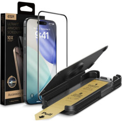 Folie sticla iPhone 16 Pro ESR Corning Gorilla Glass UltraFit™, negru