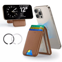 Portofel din piele 3x card + inel magnetic ESR Classic, maro