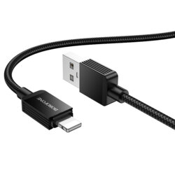 Cablu USB, Lightning, 2.4A, 1m Borofone Placer, negru, BX120