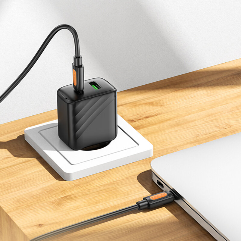 Cablu de incarcare tip C, 60W, 1m Borofone Silicone, negru, BX114