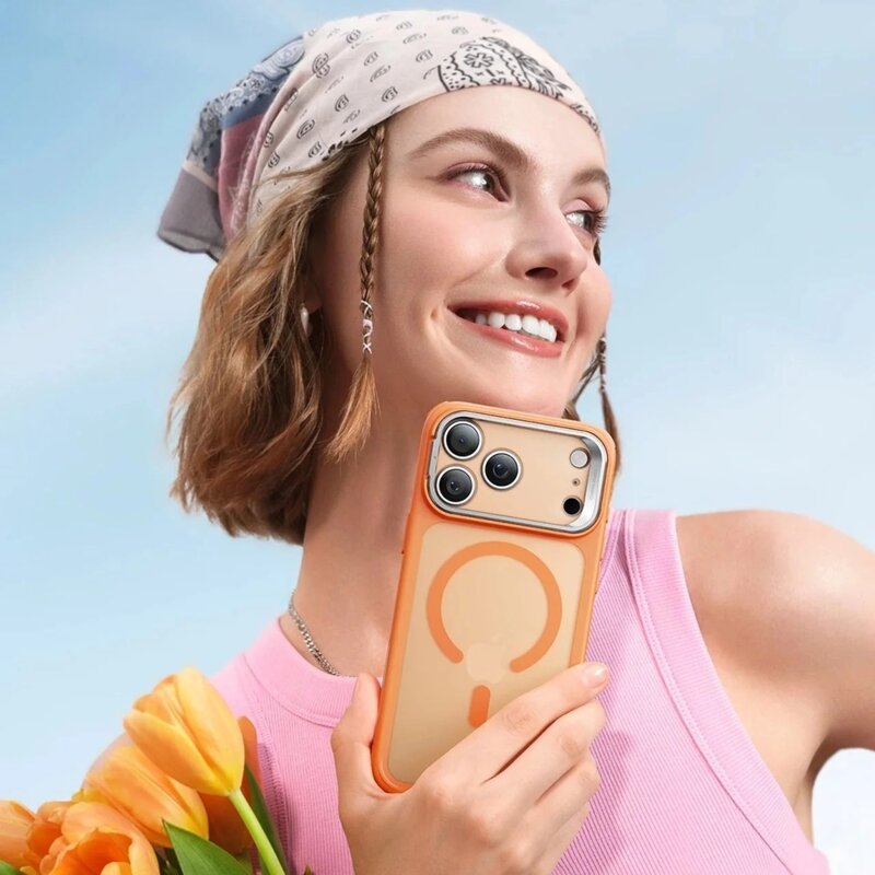 Husa iPhone 17 Pro Max ESR Classic Hybrid HaloLock Kickstand, portocaliu