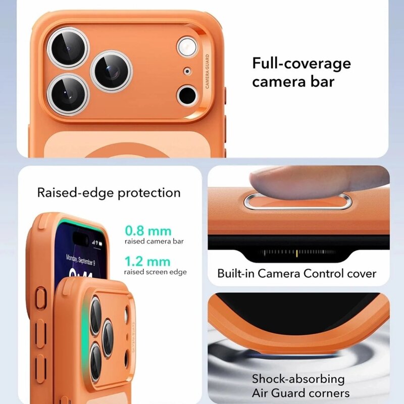 Husa iPhone 17 Pro Max ESR Classic Hybrid HaloLock, portocaliu