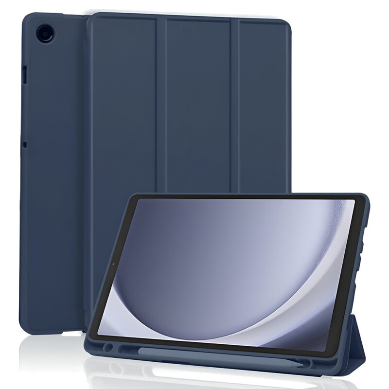 Husa Samsung Galaxy Tab A9 Techsuit Flex Trifold Pen, bleumarin
