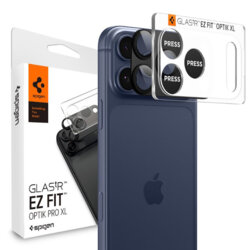 Folie sticla camera iPhone 17 Pro Max Spigen Glas.tR Optik EZ Fit Pro XL, negru