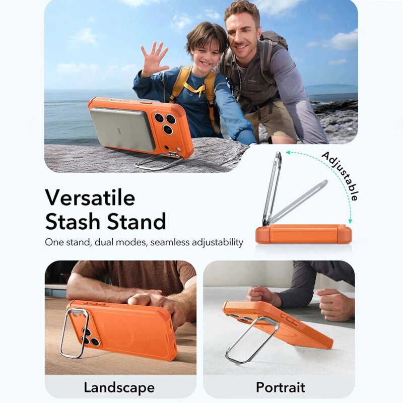 Husa iPhone 17 Pro Max ESR Cyber Armor Kickstand, portocaliu