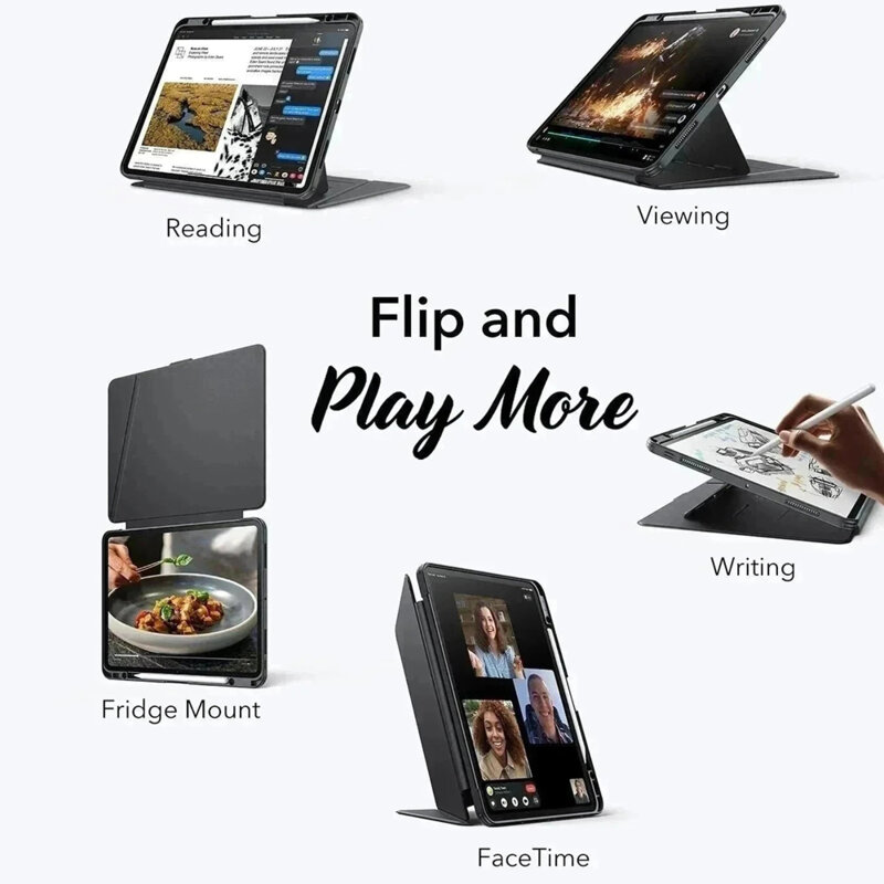 Husa iPad Pro 11 (2025) ESR Flip Hybrid Pen, negru