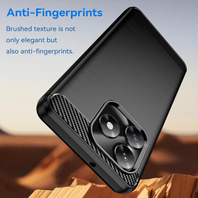 Husa Honor X5c Plus Techsuit Carbon Silicone, negru