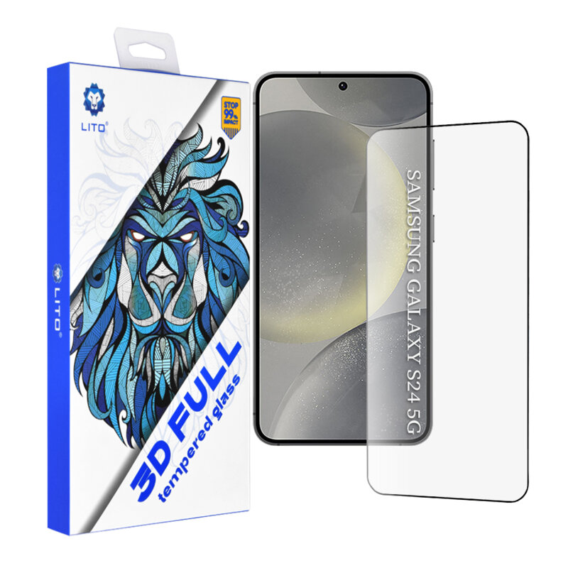 Folie sticla Samsung Galaxy S24 Lito 3D Full Cover, negru