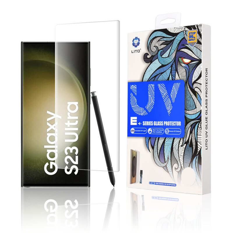Folie sticla Samsung Galaxy S23 Ultra Lito UV Glue, transparenta
