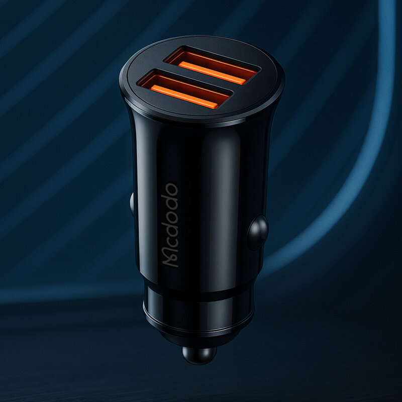 Incarcator auto bricheta 2x USB-A, Mcdodo, negru, CC-6602