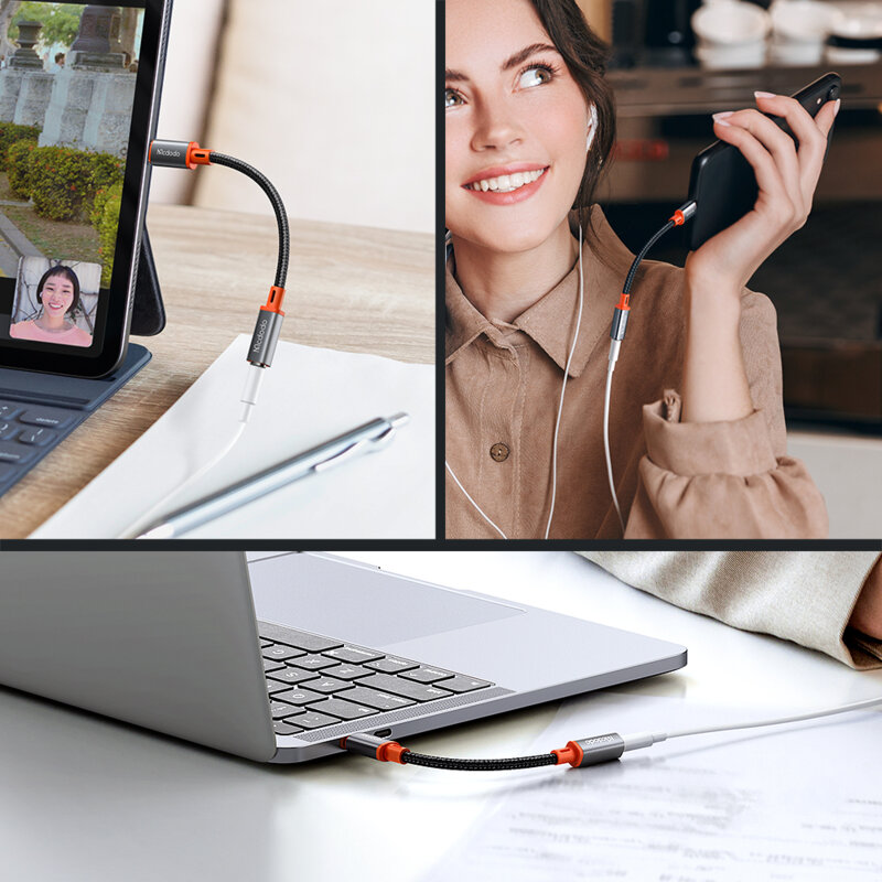 Adaptor audio Type-C tata la Jack 3.5mm mama Mcdodo CA-7561, 11cm