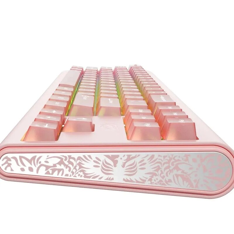 Tastatura gaming mecanica RGB Havit KB896L, 1.2m, roz