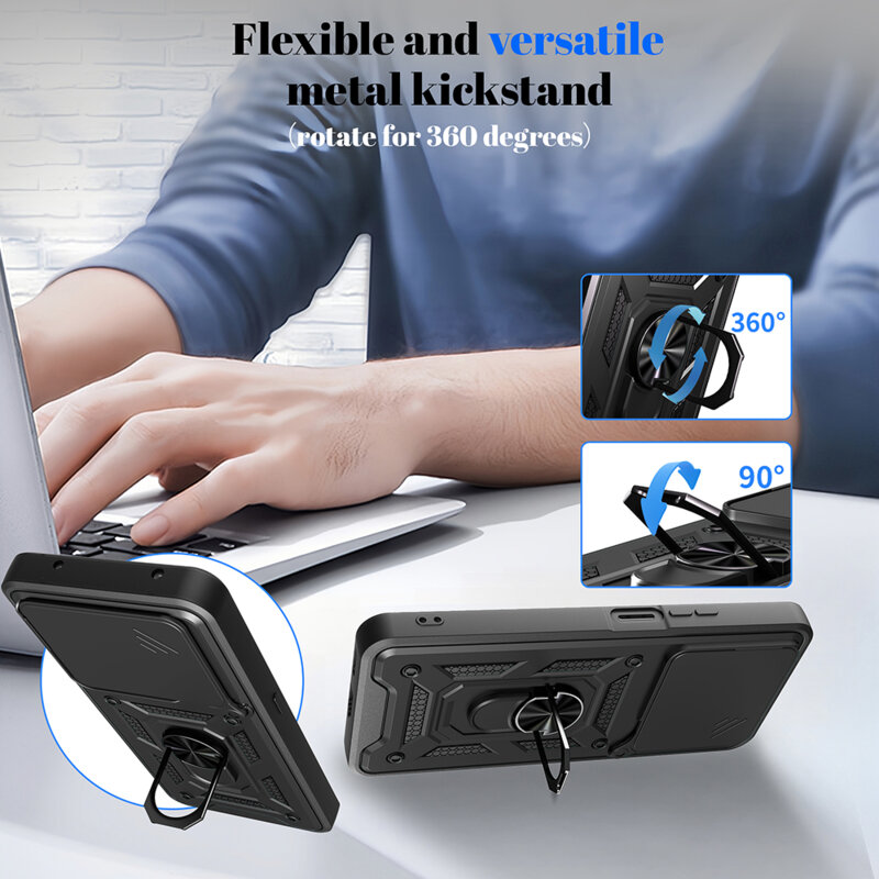 Husa Honor X5c Plus protectie camera Techsuit CamShield Series, albastru