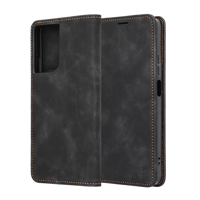 Husa piele Motorola Moto G06 Techsuit Confy Cover, negru