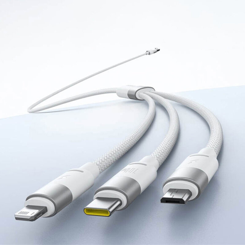 Cablu USB 3in1 Baseus, 100W, 1.5m, alb, P10319900211-00