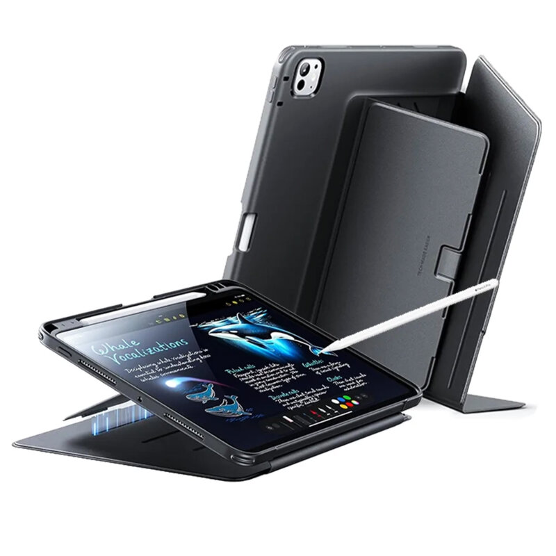 Husa iPad Pro 13 (2024) ESR Flip Hybrid Pen, negru