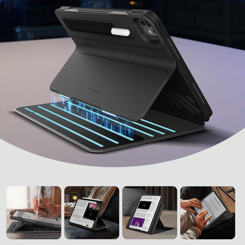 Husa iPad Pro 13 (2025) ESR Flip Hybrid Pen, negru