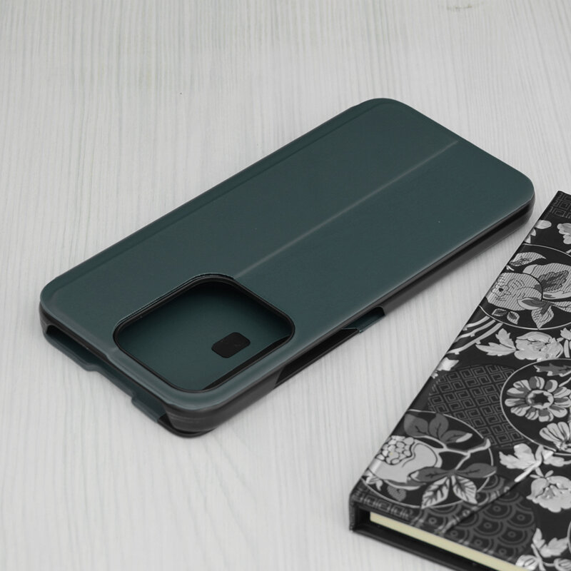 Husa Xiaomi Redmi 15C 5G Eco Leather View flip tip carte, verde