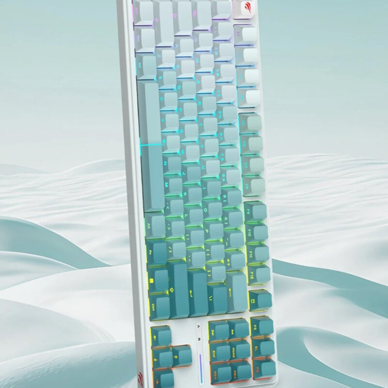 Tastatura gaming iluminata cu fir Havit KB901L, alb / verde