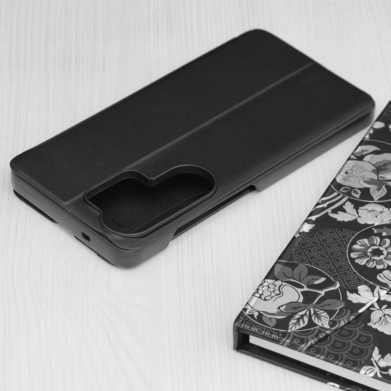 Husa Samsung Galaxy S26 Ultra Eco Leather View flip tip carte, negru