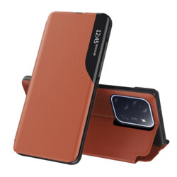 Husa Xiaomi Poco C85 4G Eco Leather View flip tip carte, portocaliu