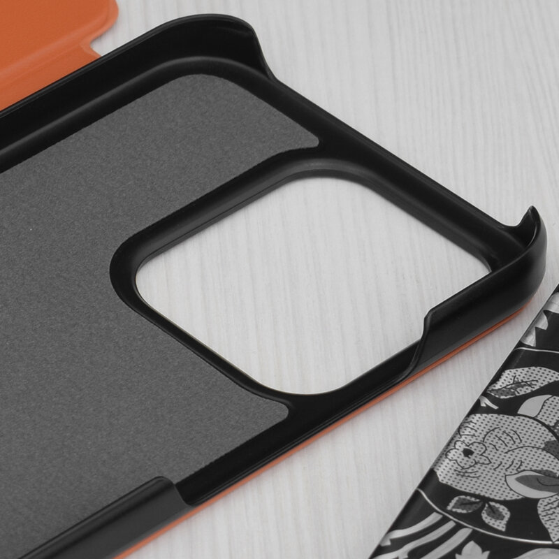 Husa Xiaomi Poco C85 4G Eco Leather View flip tip carte, portocaliu