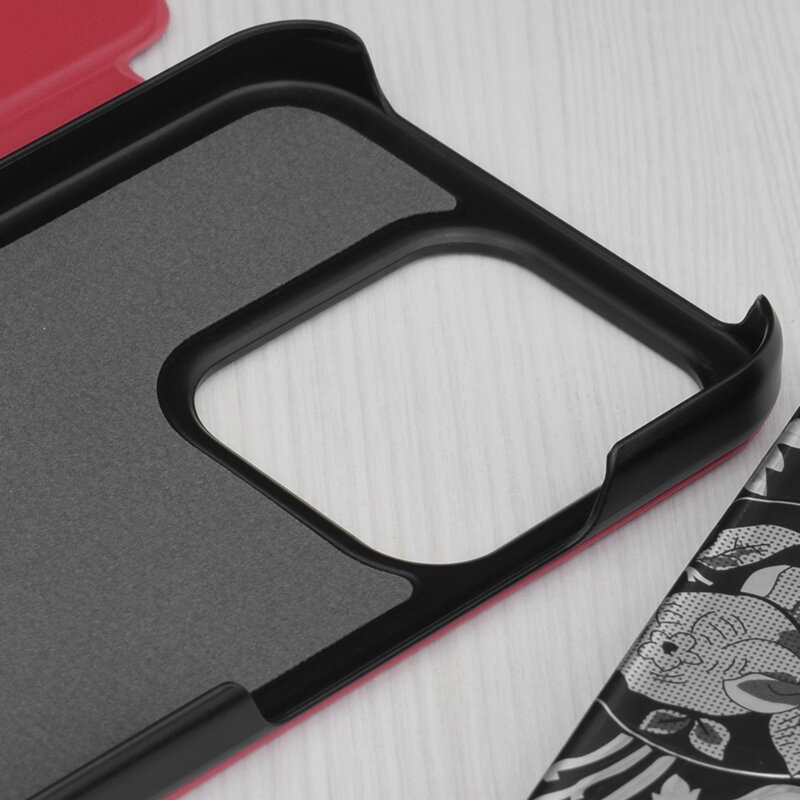 Husa Xiaomi Poco C85 4G Eco Leather View flip tip carte, rosu