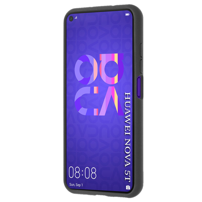 Husa Huawei Nova 5T Techsuit Glinth Cu Inel Suport Stand Magnetic - Negru