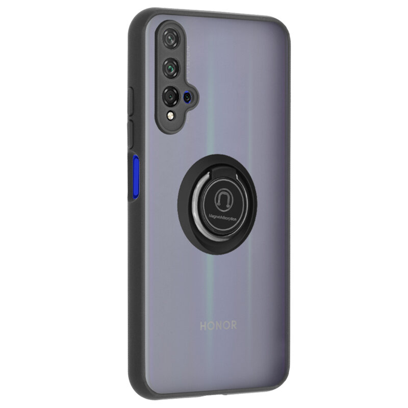 Husa Huawei Honor 20 Techsuit Glinth Cu Inel Suport Stand Magnetic - Negru