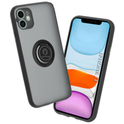 Husa iPhone 11 Techsuit Glinth cu inel suport stand magnetic, negru