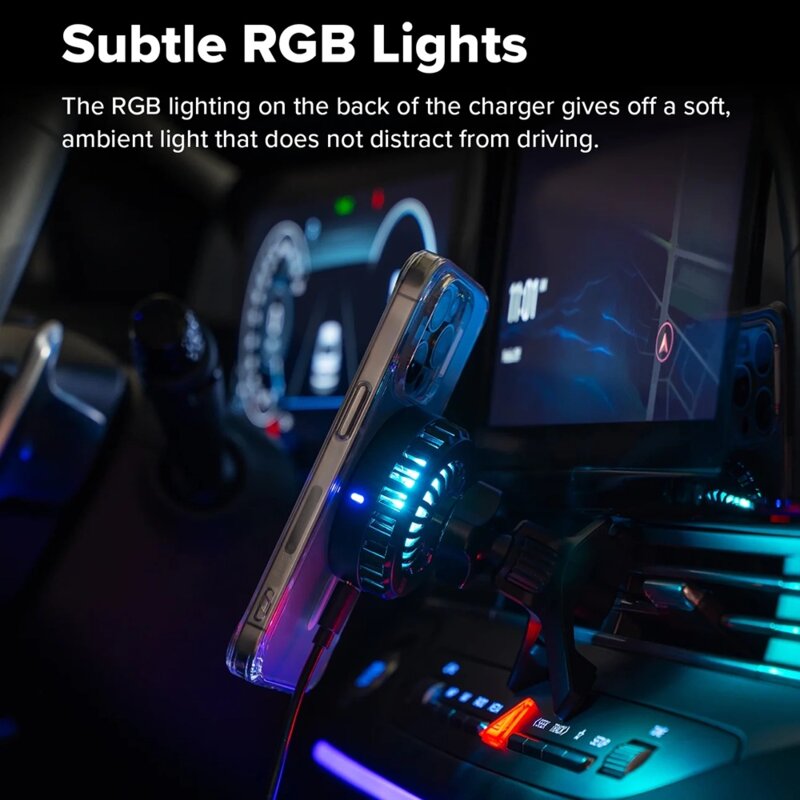 Suport auto cu incarcare wireless Ringke Peltier, 25W, negru